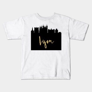 LYON FRANCE DESIGNER SILHOUETTE SKYLINE ART Kids T-Shirt